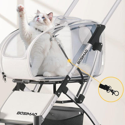Stylish Detachable Cat Stroller 3 Color Pet Carrier on Wheels - MEWCATS