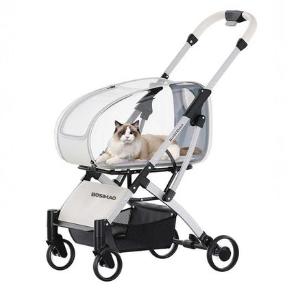 Stylish Detachable Cat Stroller 3 Color Pet Carrier on Wheels - MEWCATS