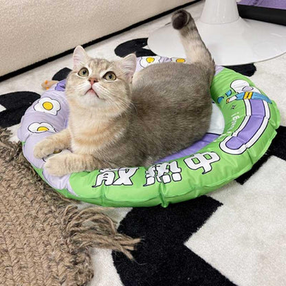 Summer Cool Mat 2 Color Round Pet Ice Pad Cat Bed