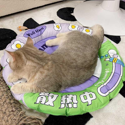 Summer Cool Mat 2 Color Round Pet Ice Pad Cat Bed