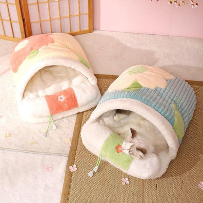 Super Warm Cat Bed Nest with Removable Pillow - MEWCATS