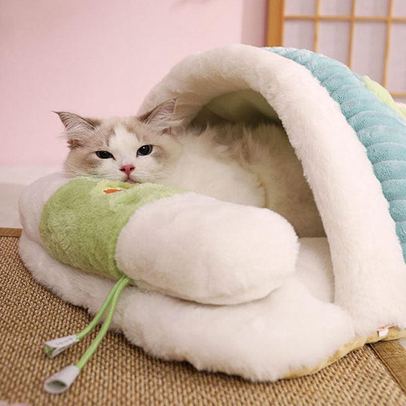 Super Warm Cat Bed Nest with Removable Pillow - MEWCATS