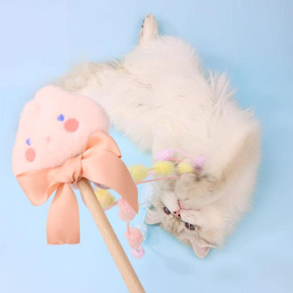 Tease Cat Stick Toys Bell Feather - MEWCATS