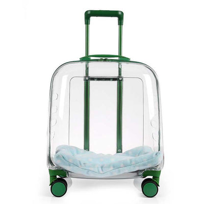 Transparent Cat Trolley Case Carrier With Wheels