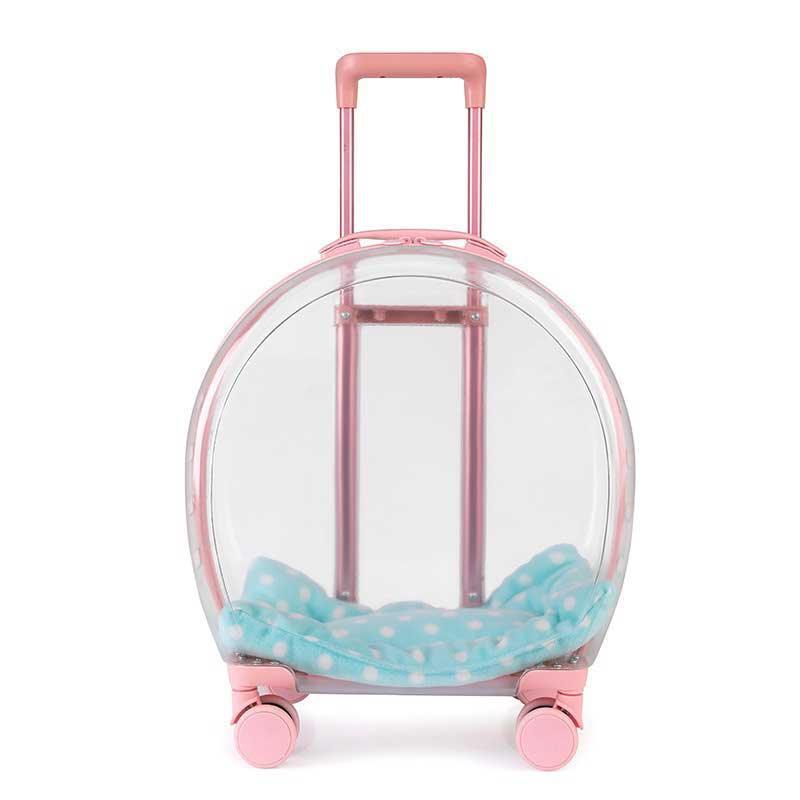 Transparent Cat Trolley Case Carrier With Wheels