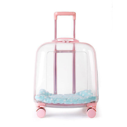 Transparent Cat Trolley Case Carrier With Wheels - MEWCATS