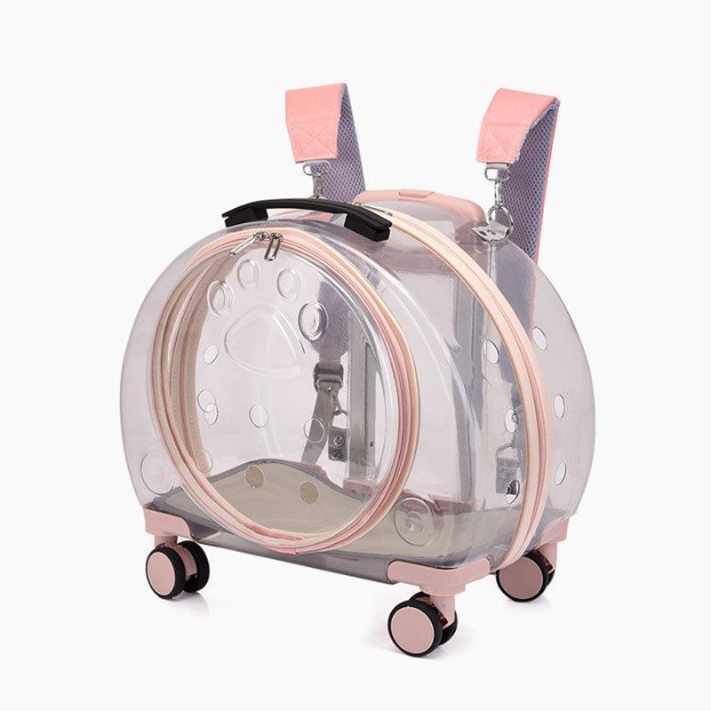 Transparent Cat Trolley With Wheels Rolling Carrier - MEWCATS