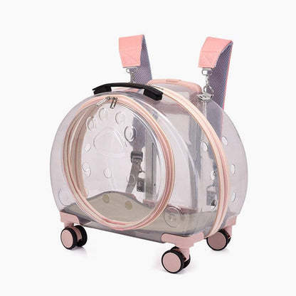 Transparent Cat Trolley With Wheels Rolling Carrier - MEWCATS