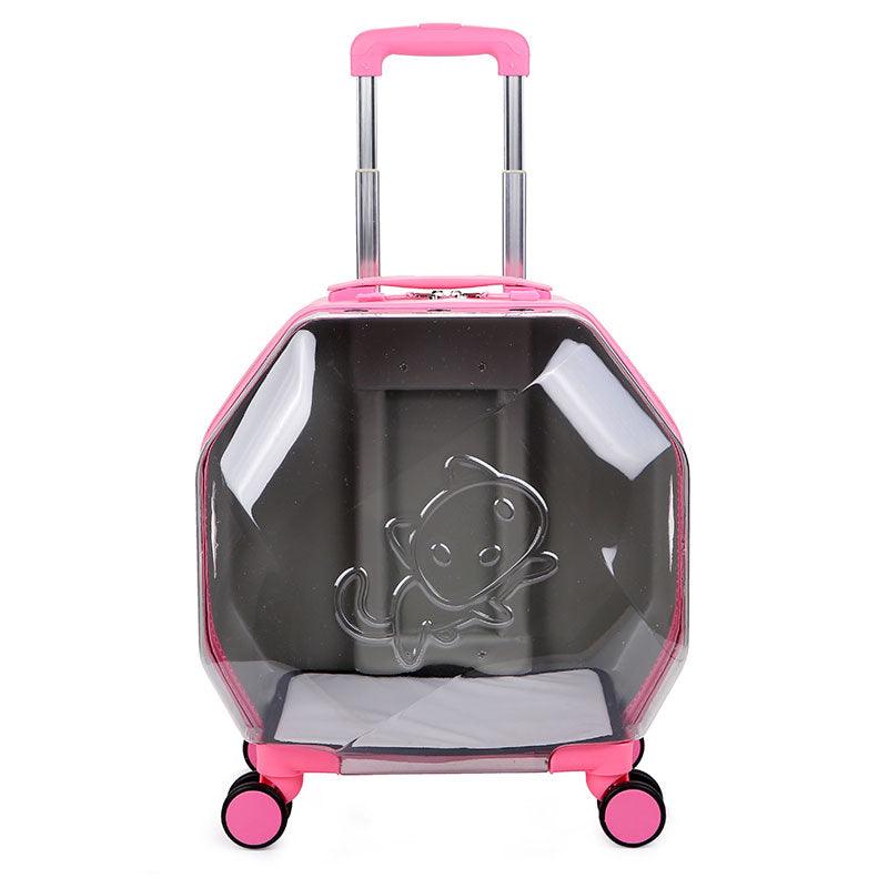 Transparent Cat Trolley Tote With Wheels Rolling Carrier - MEWCATS