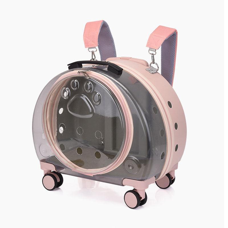 Transparent Cat Trolley With Wheels Rolling Carrier - MEWCATS