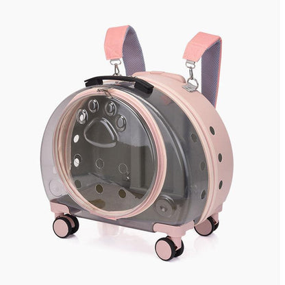Transparent Cat Trolley With Wheels Rolling Carrier - MEWCATS