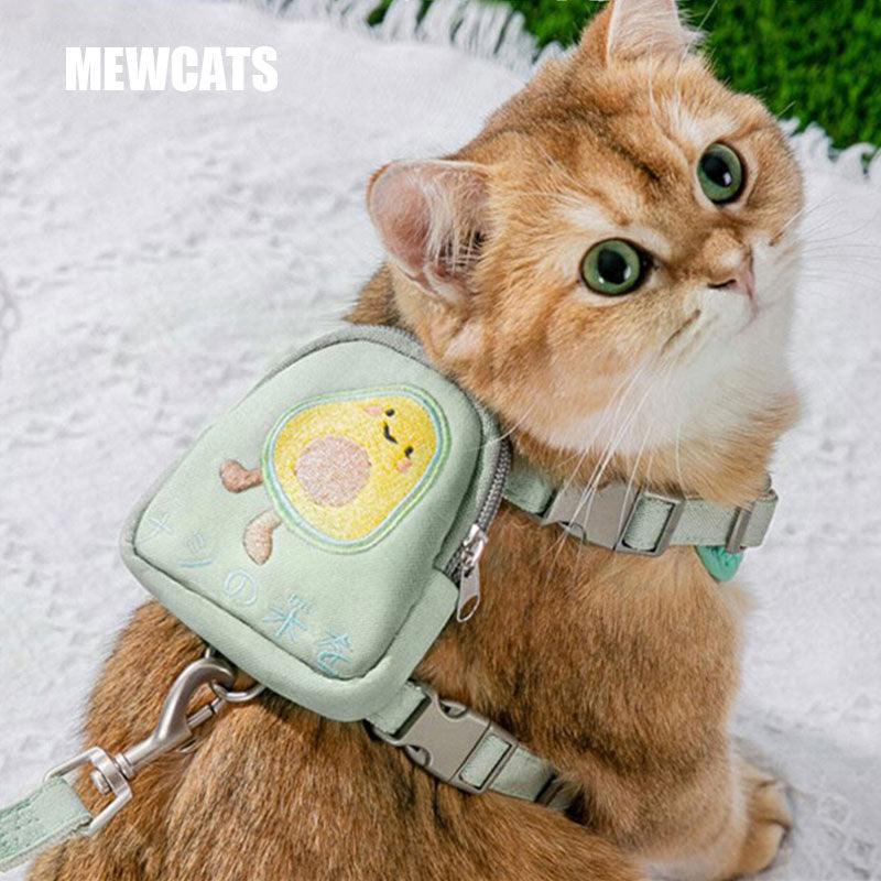 Cat Leash Set Harness 3 Color Breathable Travel Supplies Bag Cat Lead
