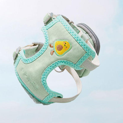 Cat Leash Set Harness Green  Breathable Travel Supplies