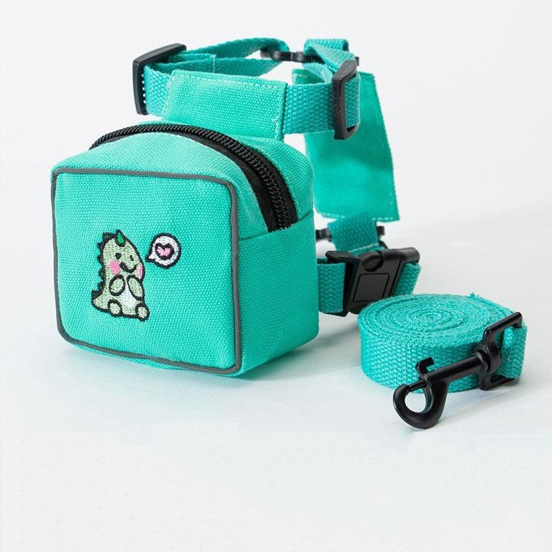 Cat Leash Set Harness 3 Color Breathable Travel Supplies Bag Green Cat Lead