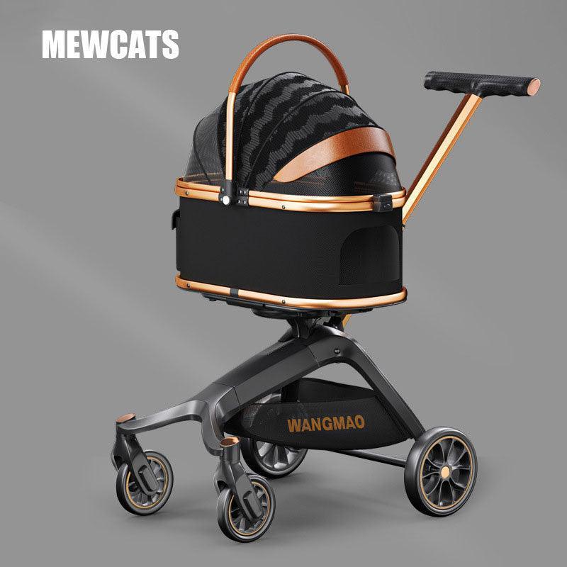 Travel Detachable Cat Stroller Pet Carrier With Wheels