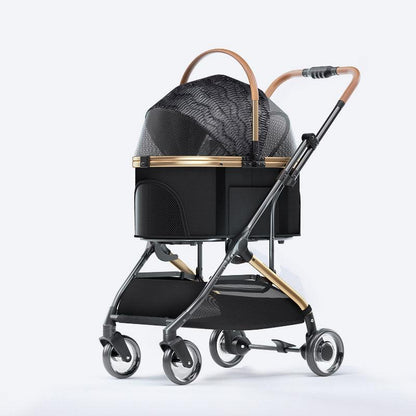 Travel Detachable Cat Stroller Pet Carrier With Wheels