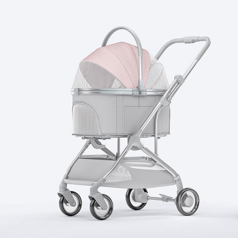 Travel Detachable Cat Stroller Pet Carrier With Wheels