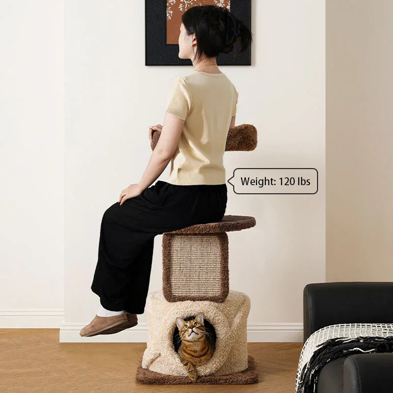 Treehouse Cat Tree for Multiple Cats Climbing Condo - MEWCATS