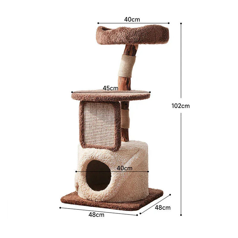 Treehouse Cat Tree for Multiple Cats Climbing Condo - MEWCATS