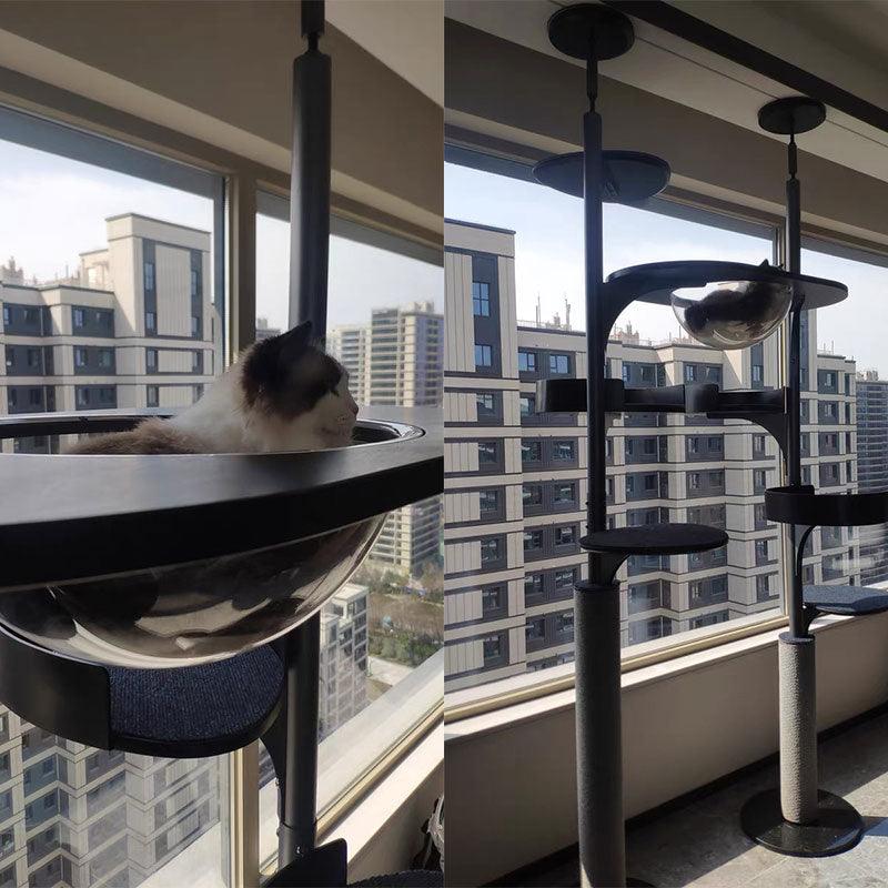 Twin Towers Floor to Ceiling Cat Climbing Tree - MEWCATS