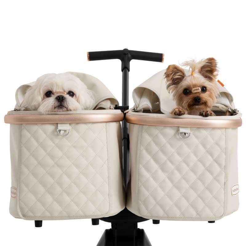 Twin Two-Seater Pet Stroller Cat Wheel Pram - MEWCATS