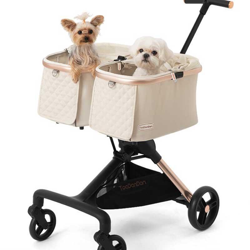 Twin Two-Seater Pet Stroller Cat Wheel Pram - MEWCATS
