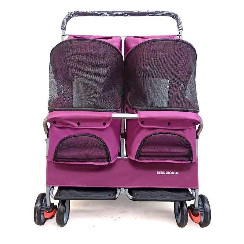 Two Seater Cat Stroller Pet Carrier on Wheels