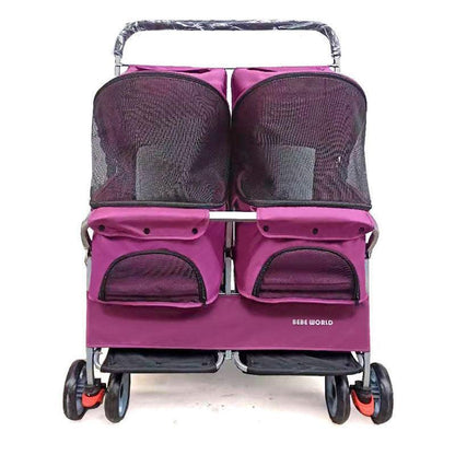 Two Seater Cat Stroller Pet Carrier on Wheels