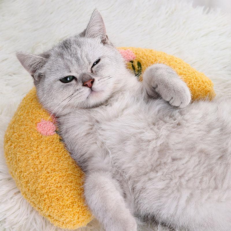 U-Shaped Little Pillow for Cats 4 Color Fluffy Neck Pillow
