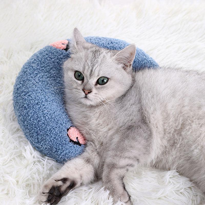 U-Shaped Little Pillow for Cats 4 Color Fluffy Neck Pillow