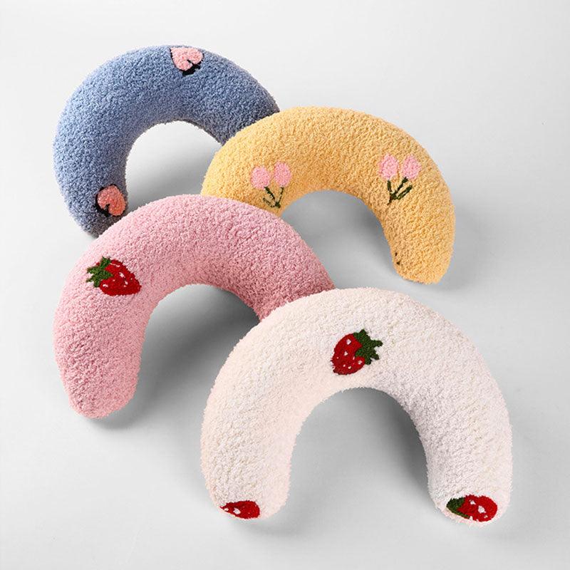 U-Shaped Little Pillow for Cats 4 Color Fluffy Neck Pillow