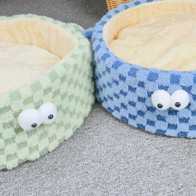 Vintage Grid Round Cat Bed 3 Colors Couch
