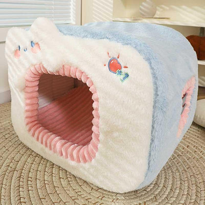 Warm Cat Litter 2 Color Cat Bed Get Free Mat - MEWCATS