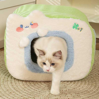 Warm Cat Litter 2 Color Cat Bed Cave - MEWCATS