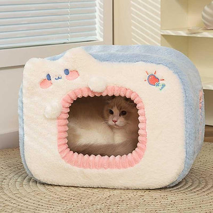 Warm Cat Litter 2 Color Cat Bed Get Free Mat - MEWCATS