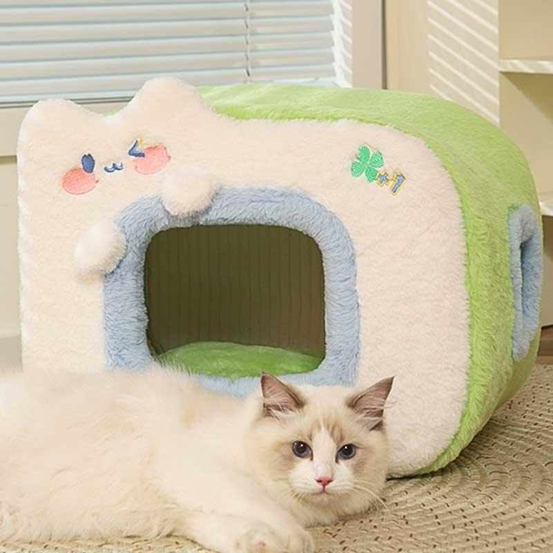 Warm Cat Litter 2 Color Cat Bed Get Free Mat - MEWCATS