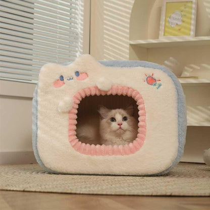 Warm Cat Litter 2 Color Cat Bed Cave - MEWCATS