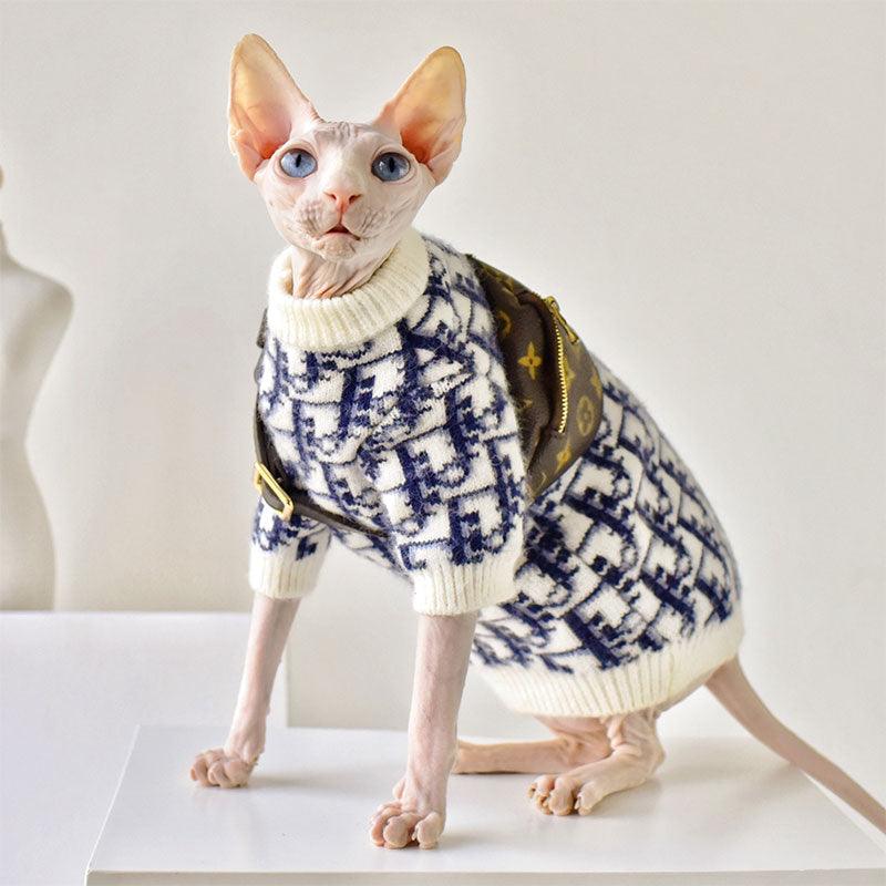 Warm Devon Sphynx Hairless Cat Clothes Pullover Sweater – MEWCATS