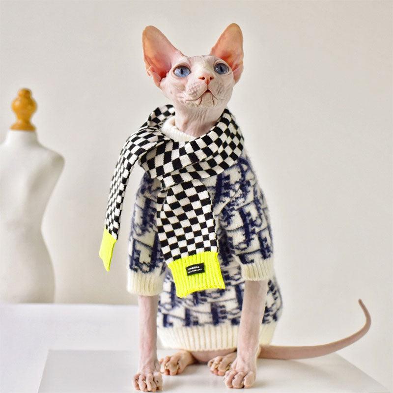 UOSIA Sphynx Hairless Cat Summer T-Shirt - Sleeveless Pullover, Breathable Cotton, With Flounced Sleeves, XS To XL