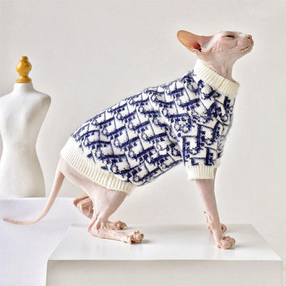 Warm Devon Sphynx Hairless Cat Clothes Pullover Sweater - MEWCATS