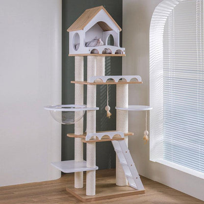 Wood Cat Climbing Frame Scratching Tree - MEWCATS