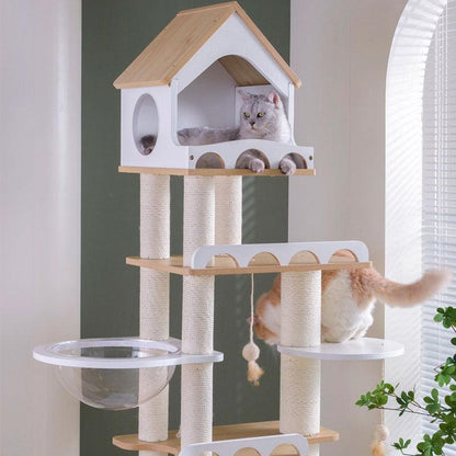 Wood Cat Climbing Frame Scratching Tree - MEWCATS