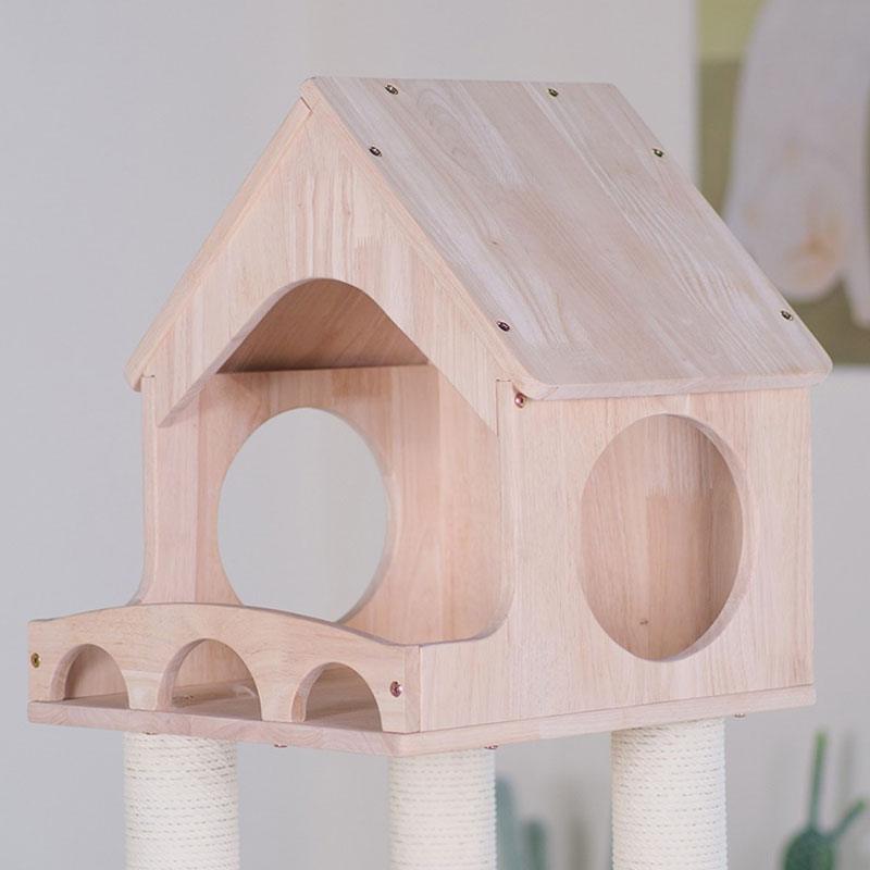 Wood Cat Climbing Frame Scratching Tree - MEWCATS