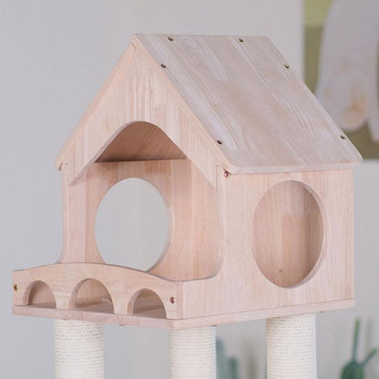 Wood Cat Climbing Frame Scratching Tree - MEWCATS