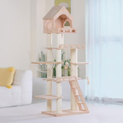 Wood Cat Climbing Frame Scratching Tree - MEWCATS