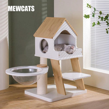 Wooden House Cat Climbing Frame Tower Tree