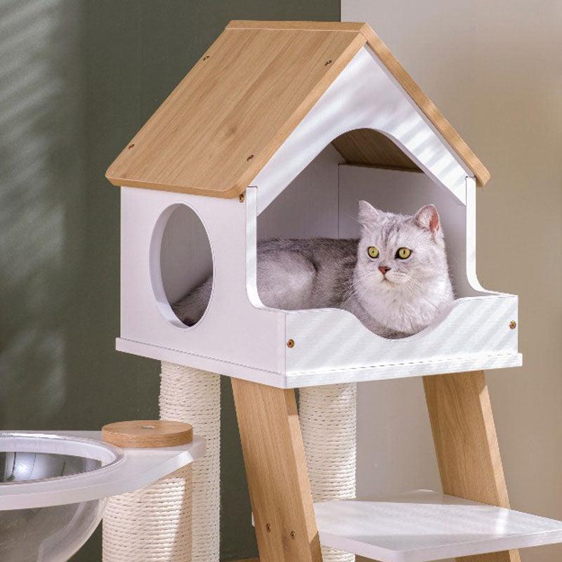 Wooden House Cat Climbing Frame Tower Tree