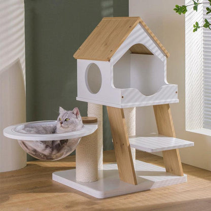 Wooden House Cat Climbing Frame Tower Tree