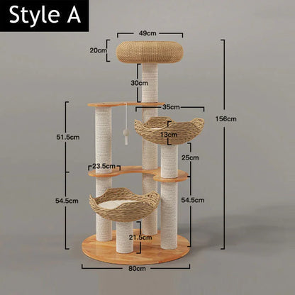 Wooden House Large Cat Climbing Tower - MEWCATS
