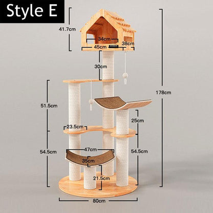 Wooden House Large Cat Climbing Tower - MEWCATS